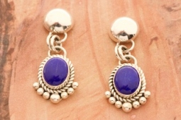 Artie Yellowhorse Genuine Blue Lapis Sterling Silver Post Earrings